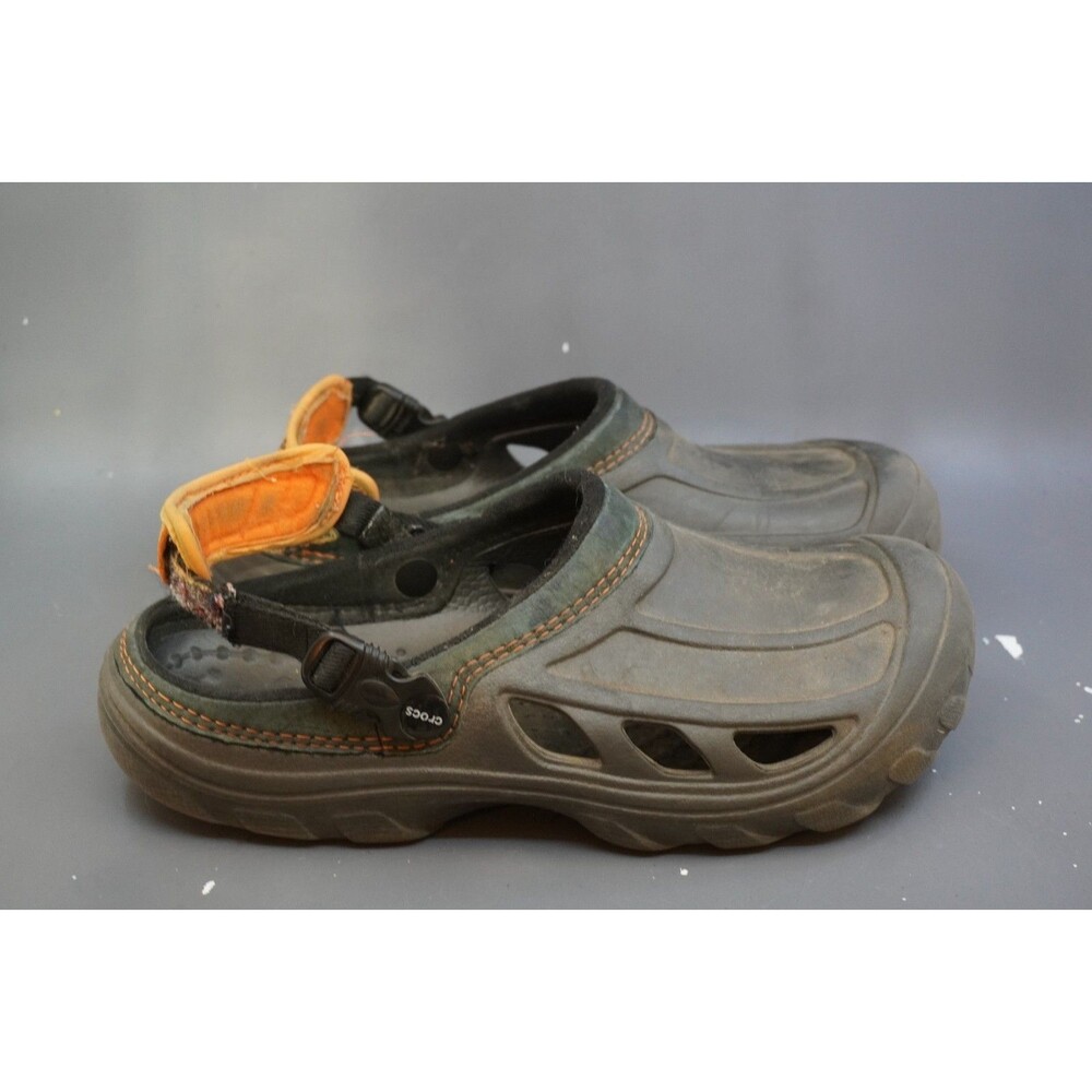 Crocs Crostrail Clogs Mens Size 11 Black Orange Rugged All Terrain Slip On Rare
